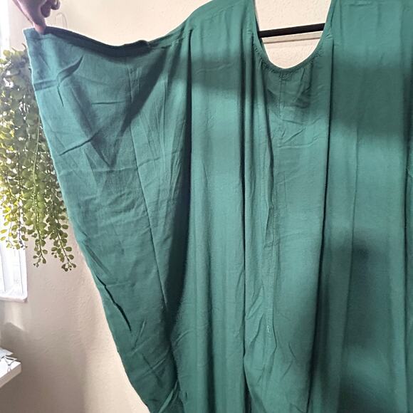 NEW Free People Milo One-Piece Jumpsuit Hunter Green XS Linen Billow Boho Roomy - Picture 9 of 12